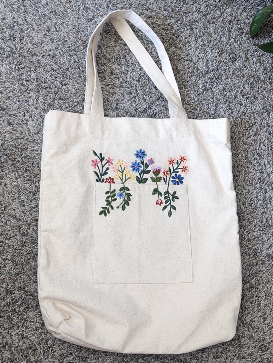 Handbags - Floral Embroidered Canvas Bag